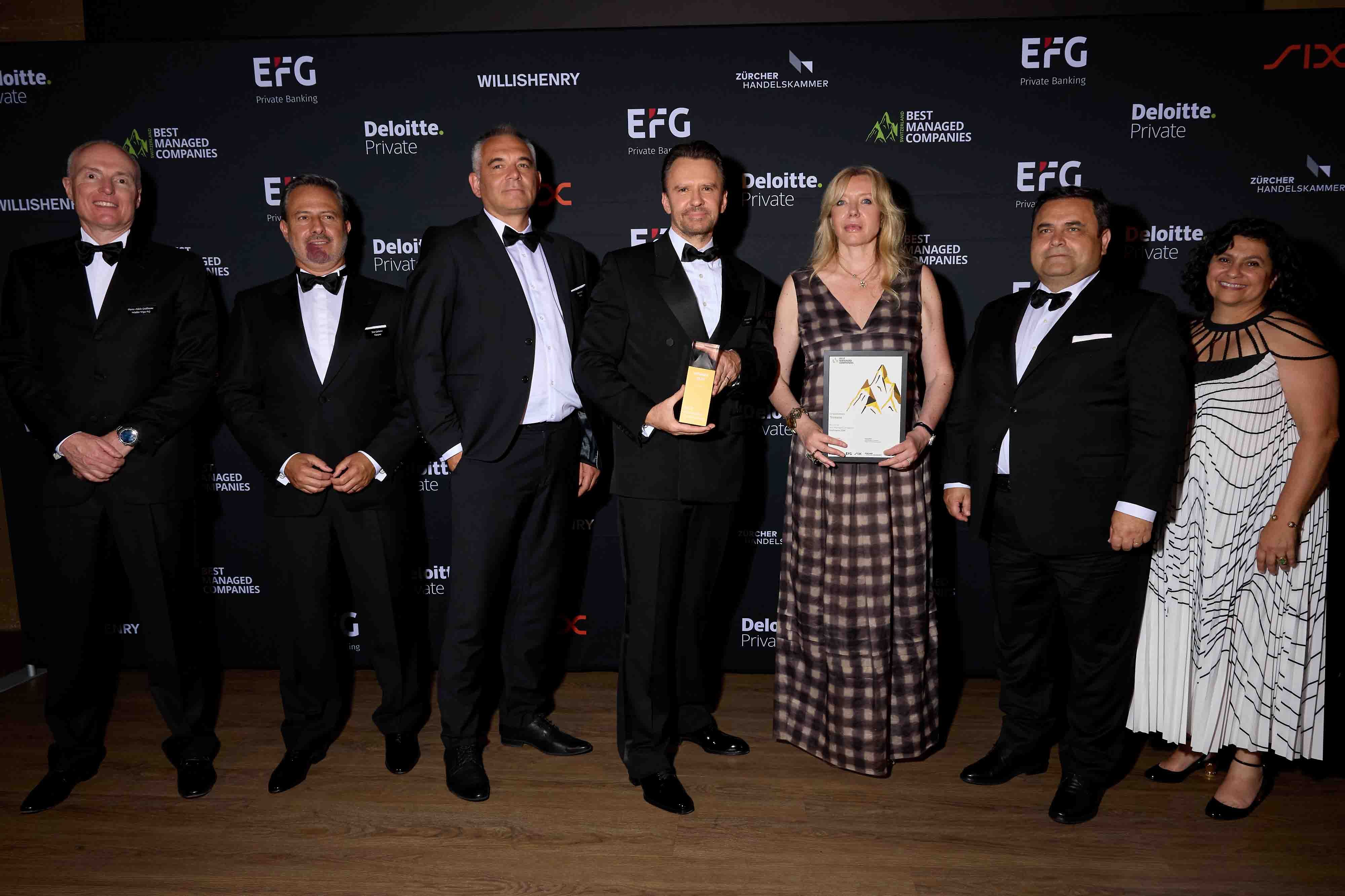 BMC Teoxane Team holding the trophy
