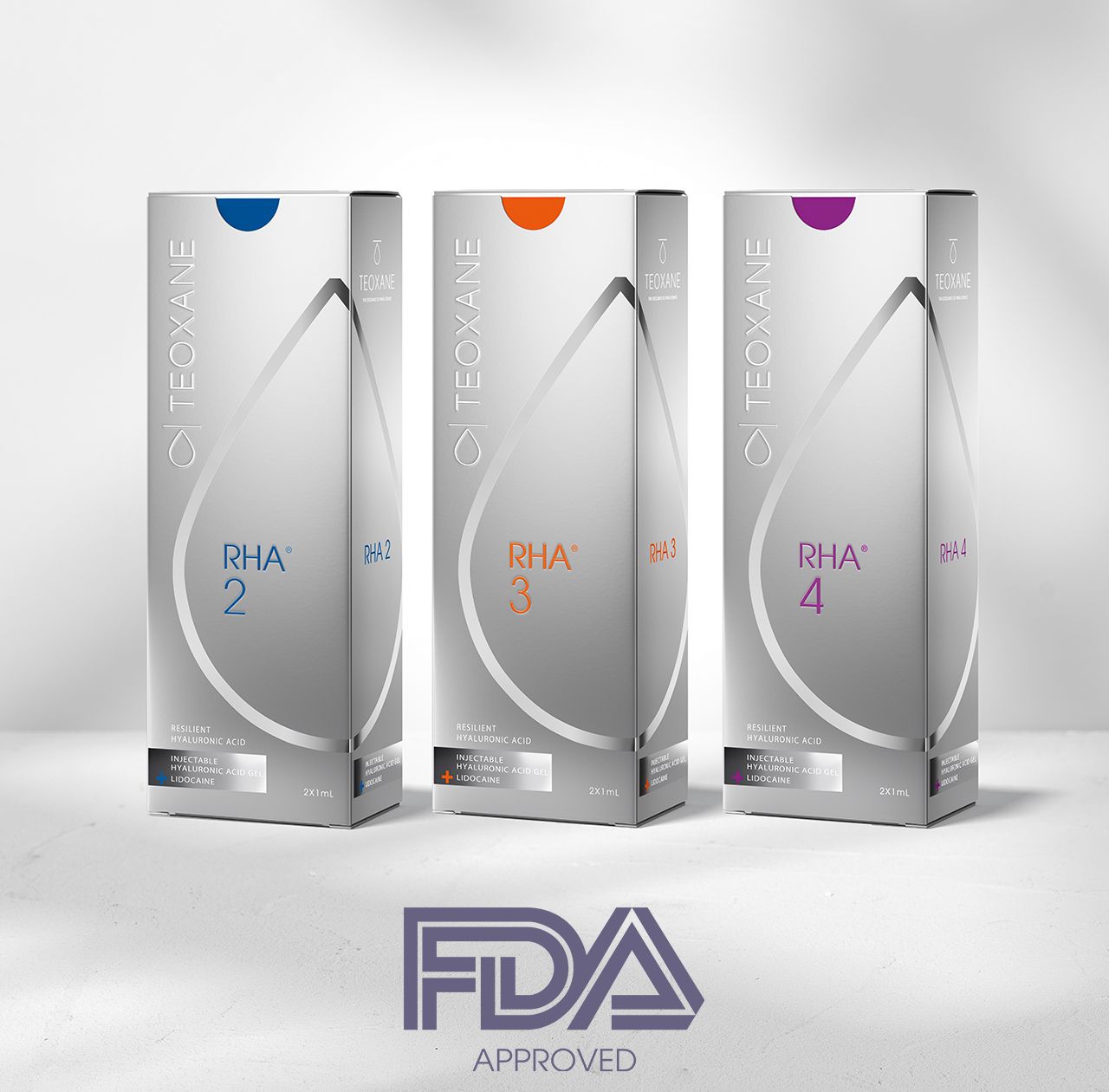 FDA approval for RHA® 2, RHA® 3, RHA® 4 for the correction of moderate to severe dynamic facial wrinkles and folds.
