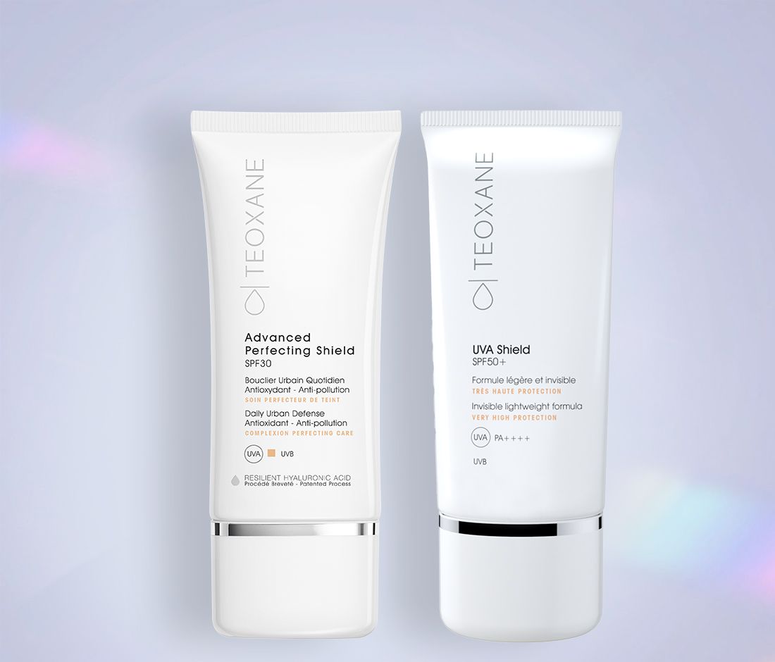 Photoprojection with UVA Shield SPF50+ and Advanced Perfecting Shield SPF30