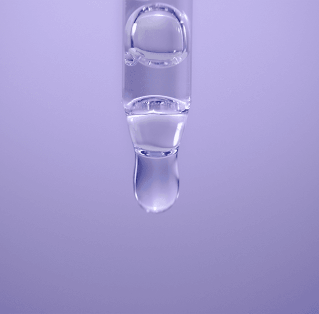 RHA technology represented as an irridescent drop of gel