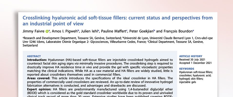 Crosslinking hyaluronic acid soft-tissue fillers: current status and perspectives from an industrial point of view